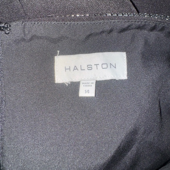 Halston Heritage Black Ruched Halter Cocktail Dress - Picture 7 of 9